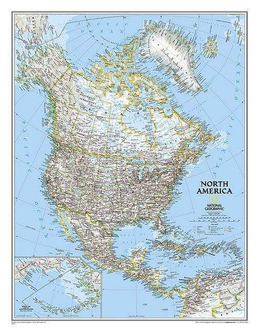 National Geographic North America Wall Map - Classic (23.5 X 30.25 In) by National Geographic Maps