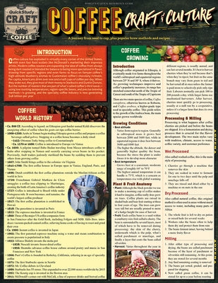 Coffee - Craft & Culture: Laminated Reference Guide to Beans, Brewing, Drinks & More by Barcharts Inc