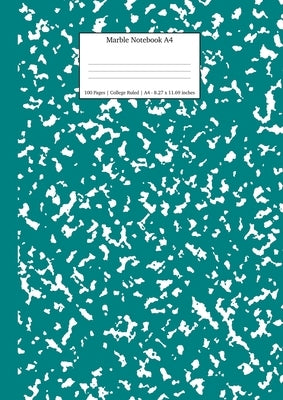 Marble Notebook A4: Teal Marble College Ruled Journal by Young Dreamers Press