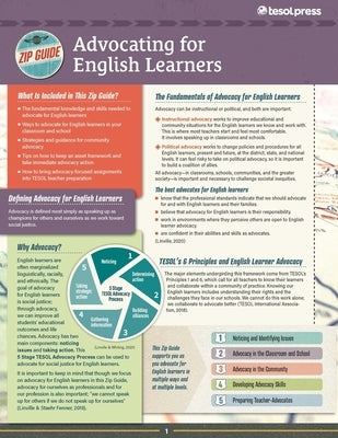 Tesol Zip Guide: Advocating for English Learners by Linville, Heather