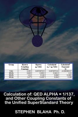 Calculation of QED α = 1/137, and Other Coupling Constants of the Unified SuperStandard Theory by Blaha, Stephen