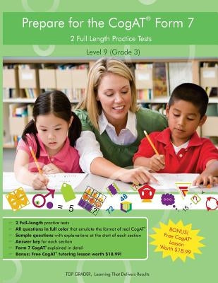 Two Full Length (Colored) Practice Tests for the CoGAT Form 7: For Level 9 (Grade 3): For Level 9 (Grade 3) by Grader LLC, Top