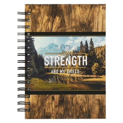 Hardcover Journal Lord Is My Strength Psalm 28:7 Bible Verse Scenic Woods Inspirational Wire Bound Notebook W/192 Lined Pages, Large by Christian Art Gifts