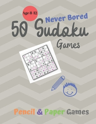 50 Sudoku Games: Games for Kids Age 8-12:: NEVER BORED Paper & Pencil Games -- Kids Activity Book, Blue - Find the Words - Fun Activiti by Books, Carrigleagh