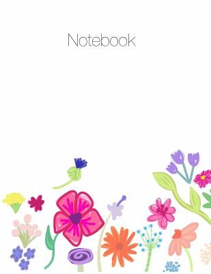 Notebook, Large, 8.5 X 11, Ruled + Grid Notes, Floral Cover Theme by Terrazas, April Chloe