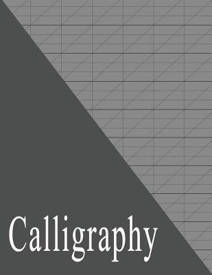 Beginners Calligraphy Workbook: Slanted Practice Grid Paper - Gray by Dot, Red