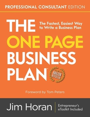 The One Page Business Plan Professional Consultant Edition by Horan, Jim