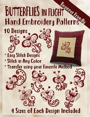 Butterflies in Flight Hand Embroidery Patterns by Embroidery, Stitchx