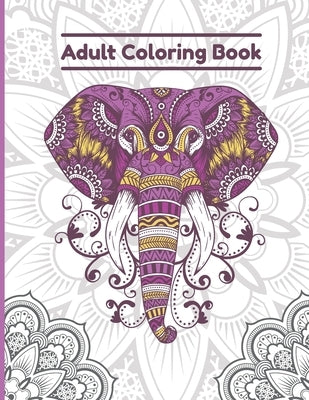 adult coloring book: Animals amazing patterns mandala and relaxing 8,5" x 11" Coloring Book by Mandala, Coloring