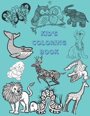 Kid's Coloring Book: JUMBO Nature Coloring Book for Kids. Exciting Photos of Animals and Plants with Colorable BUBBLE LETTERS by Publications, Coloring